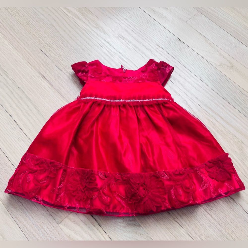 Princess Faith Red Holiday Party Dress Size 6/9 Months